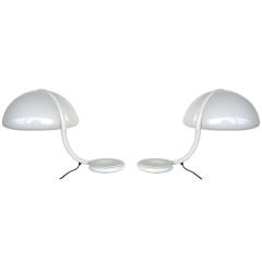 Pair of Serpente Lamps white 1970s 12