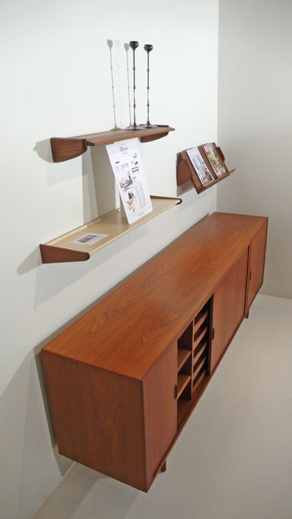Mid-20th Century Arne Vodder Credenza + Wall mounted shelves