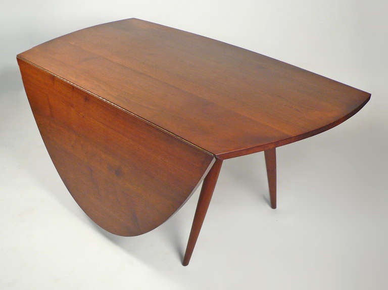 American Craftsman 1960's George Nakashima Studio Made Walnut Drop Leaf Dining Table / Desk