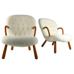 Vintage Pair of Philip Arctander 'Muslingstole' Chairs