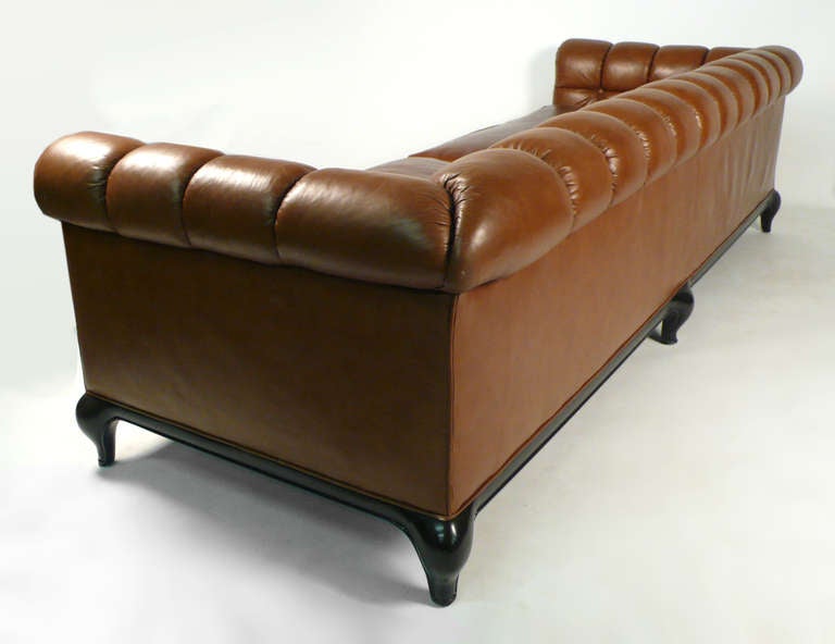 Mid-20th Century Biscuit Tufted Leather Sofa by Maurice Bailey for Monteverdi-Young