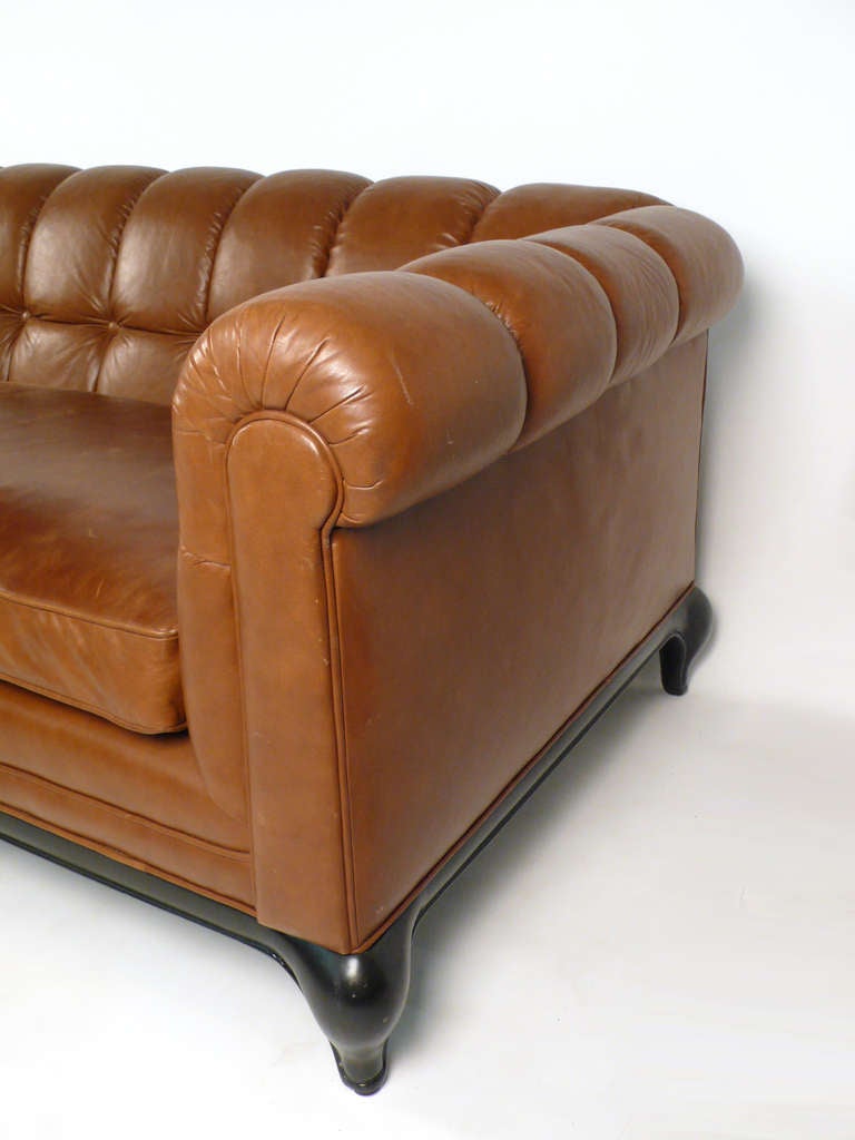 Biscuit Tufted Leather Sofa by Maurice Bailey for Monteverdi-Young 2