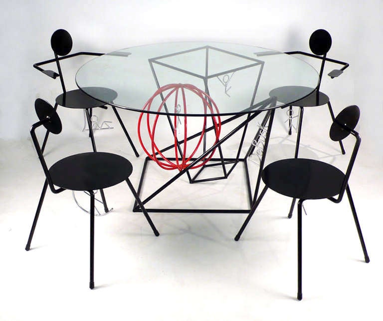 Table and Four Chairs by Internationally Renowned Sculptor Barrett DeBusk 1