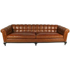 Biscuit Tufted Leather Sofa by Maurice Bailey for Monteverdi-Young