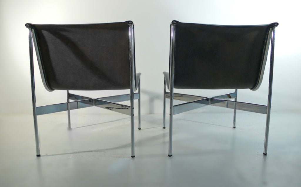 New York Lounge Chairs black leather 1960s Katavolos 3