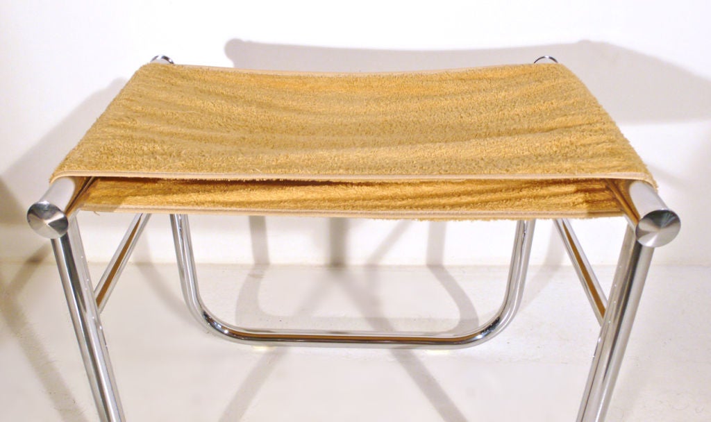 Le Corbusier Stool chrome terry cloth  In Excellent Condition In Dallas, TX