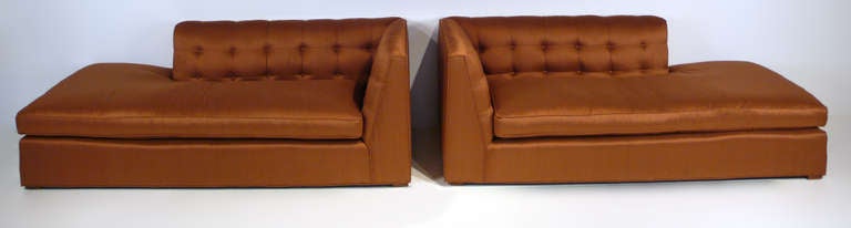 Mid-Century Modern Early Pair of Harvey Probber Recamier Sofas