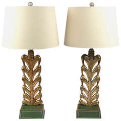 Art Deco Gilt Silver Lamps