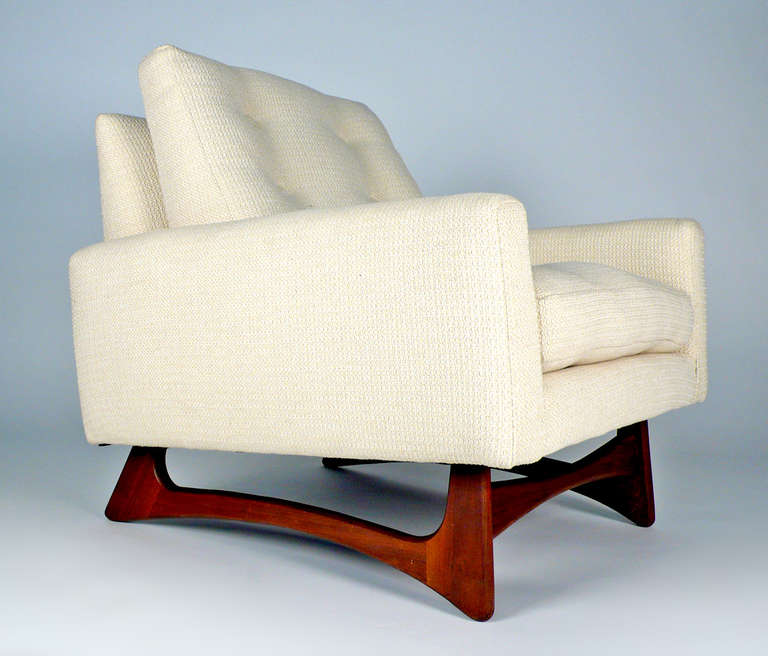 Sofa with matching chair designed by Adrian Pearsall.  Chair measurements: 32