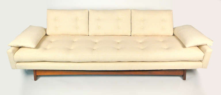 Walnut Sofa with Matching Chair Designed by Adrian Pearsall