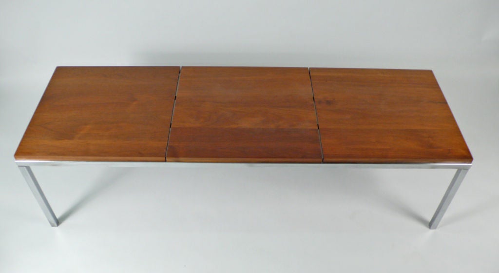 American Florence Knoll Bench steel and walnut 1950s
