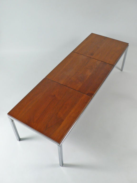 Steel Florence Knoll Bench steel and walnut 1950s