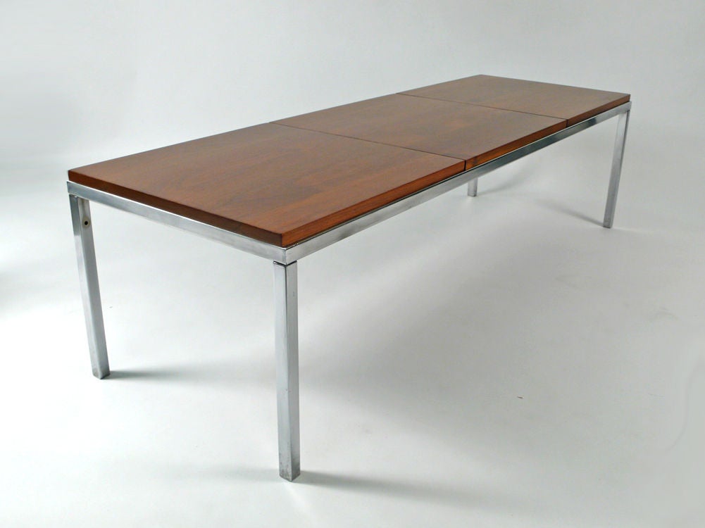 Florence Knoll Bench steel and walnut 1950s 1
