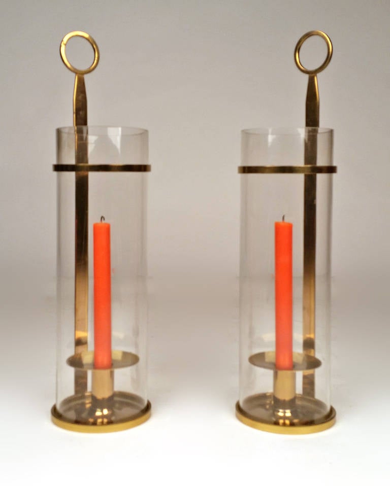 Unknown Tommi Parzinger Hurricane Lamps or Candleholders for Dorlyn