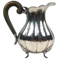 Jens Sigsaard Danish Scrolled Silver Water Pitcher