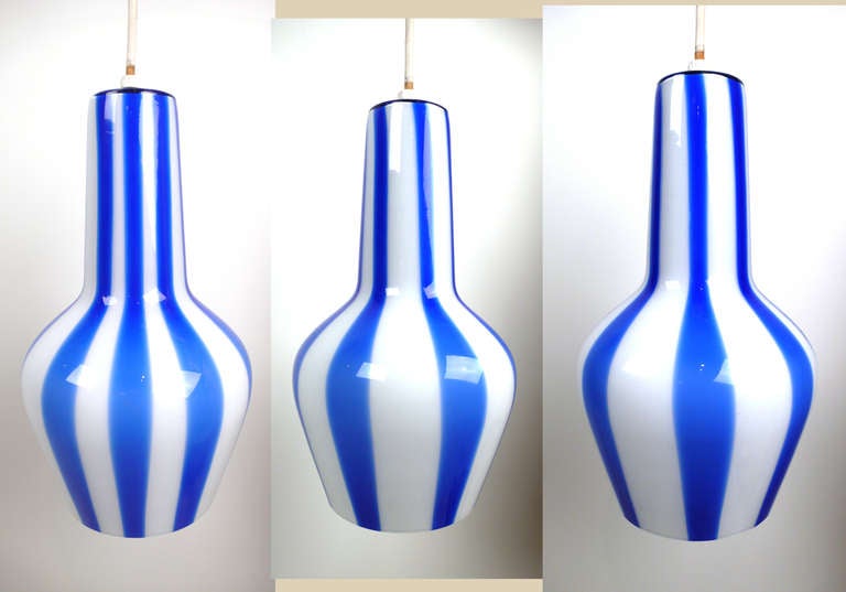 Set of Three Venini Glass Pendants