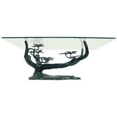 Bronze Bonsai Tree Sculpture Cocktail Table