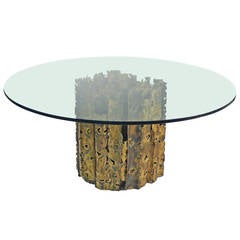 Brutalist Silas Seandel Glass Top Dining Table