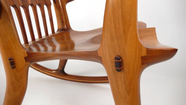 Dave Hentzel Handcrafted Rocking Chair In Excellent Condition In Dallas, TX