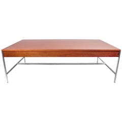 Architectural Steel and Mahogany Cocktail Table by George Nelson 1