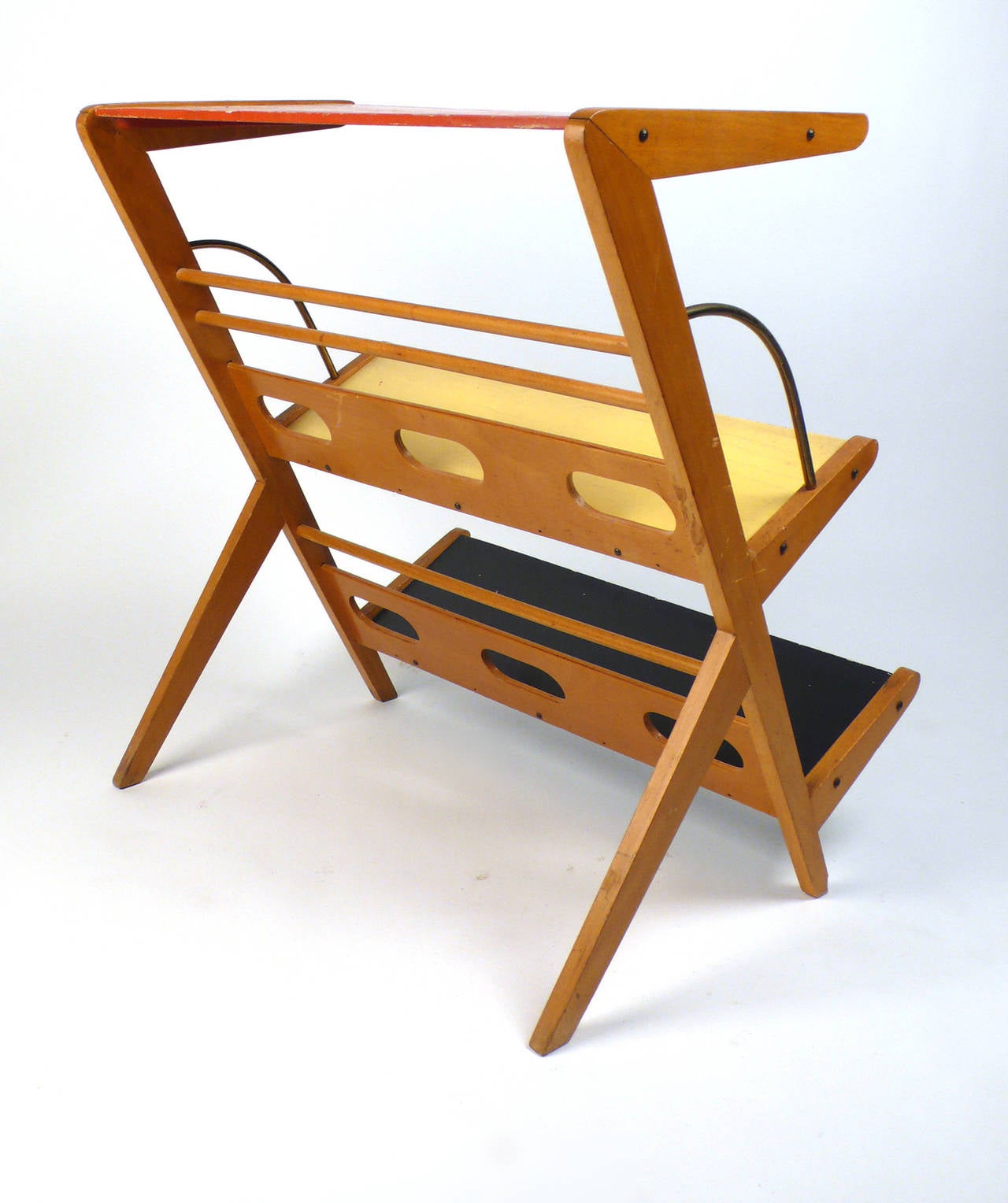 1950s Magazine Rack or Newspaper Holder In Good Condition In Dallas, TX