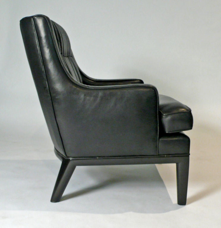 Monteverdi - Young Black Leather Club Chairs In Good Condition In Dallas, TX