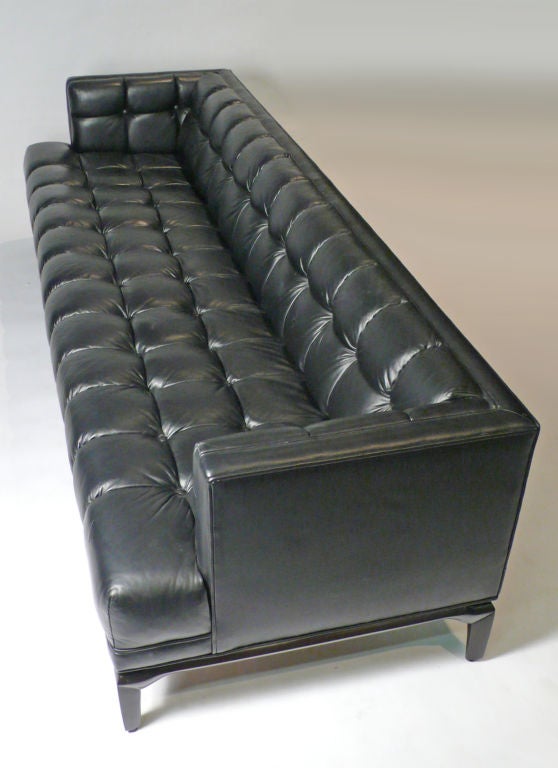 Late 20th Century Monteverdi - Young Black Leather Sofa