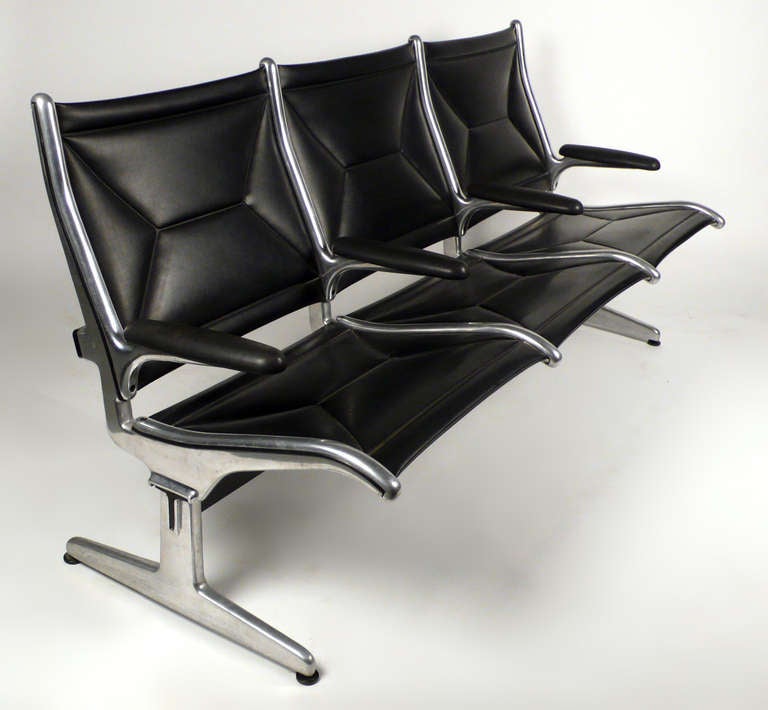 American Three-Seat Sofa Designed by Charles and Ray Eames
