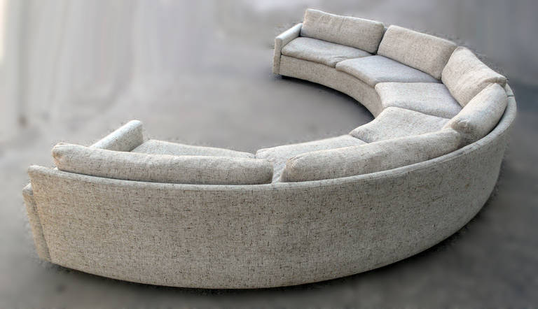 American Milo Baughman Semi-Circular Party Sofa