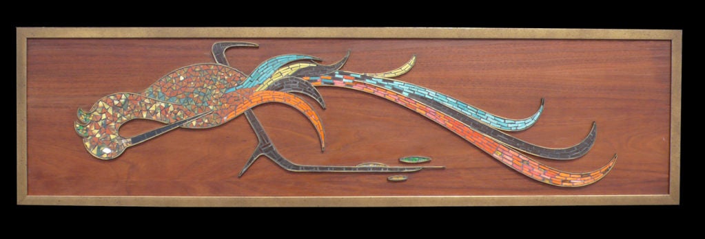 Exotic Stylized Bird Mosaic