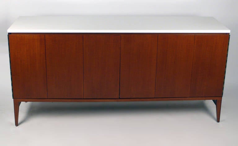 Credenza designed by Paul McCobb from the Irwin Collection with original milk glass top.