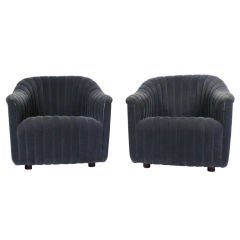 Ward Bennett Rib Tufted Club Chairs