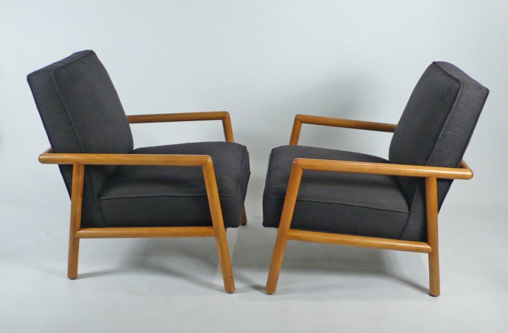Early Lounge Chairs designed by TH Robsjohn-Gibbings  for Widdicomb. Chairs are in excellent condition.