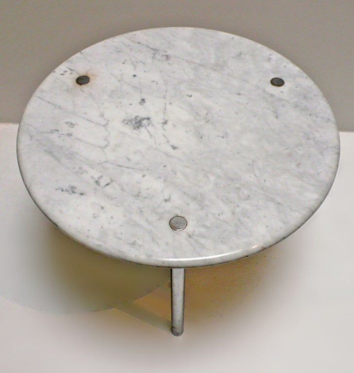 Mid-Century Modern Laverne International Marble Top Side Table