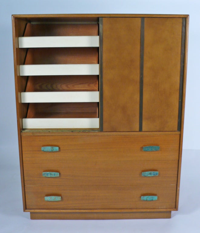 Mid-Century Modern Unique Gentleman's Chest by Harvey Probber with Pepe Mendoza Hardware