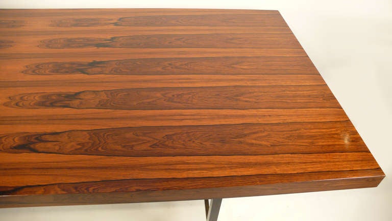Dining Table by Harvey Probber 1960s modern wood & brass 1