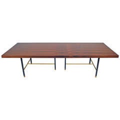Dining Table by Harvey Probber 1960s modern wood & brass