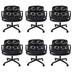 6 Executive Chairs by Charles Pollock for Knoll