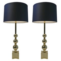 Polished Brass Stiffel Table Lamps