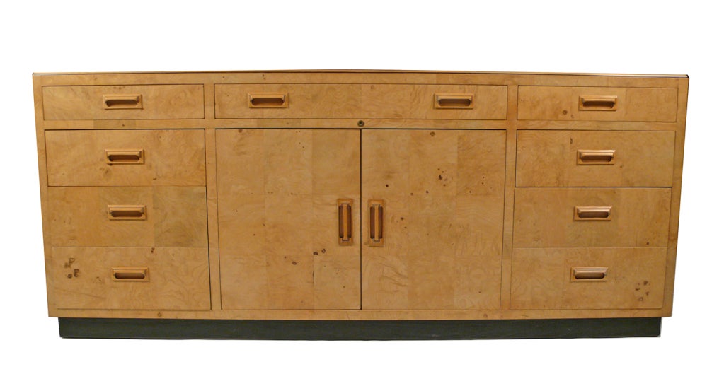 Credenza by Henredon from the Scene Two series. Credenza is constructed from olive burl and macassar ebony