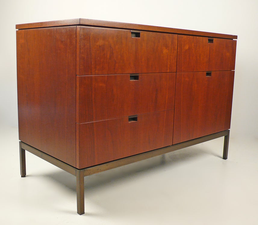 5 Drawer Credenza with Bronze Base by Florence Knoll