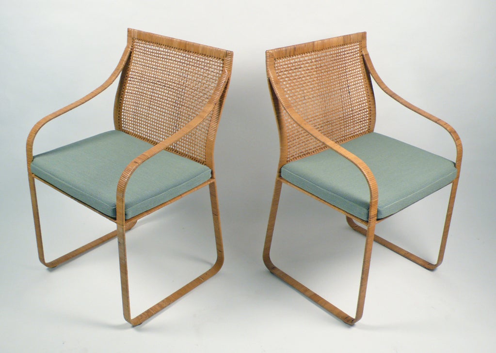 American Six Cane Chairs by Harvey Probber