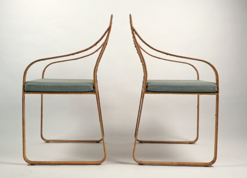 Mid-20th Century Six Cane Chairs by Harvey Probber