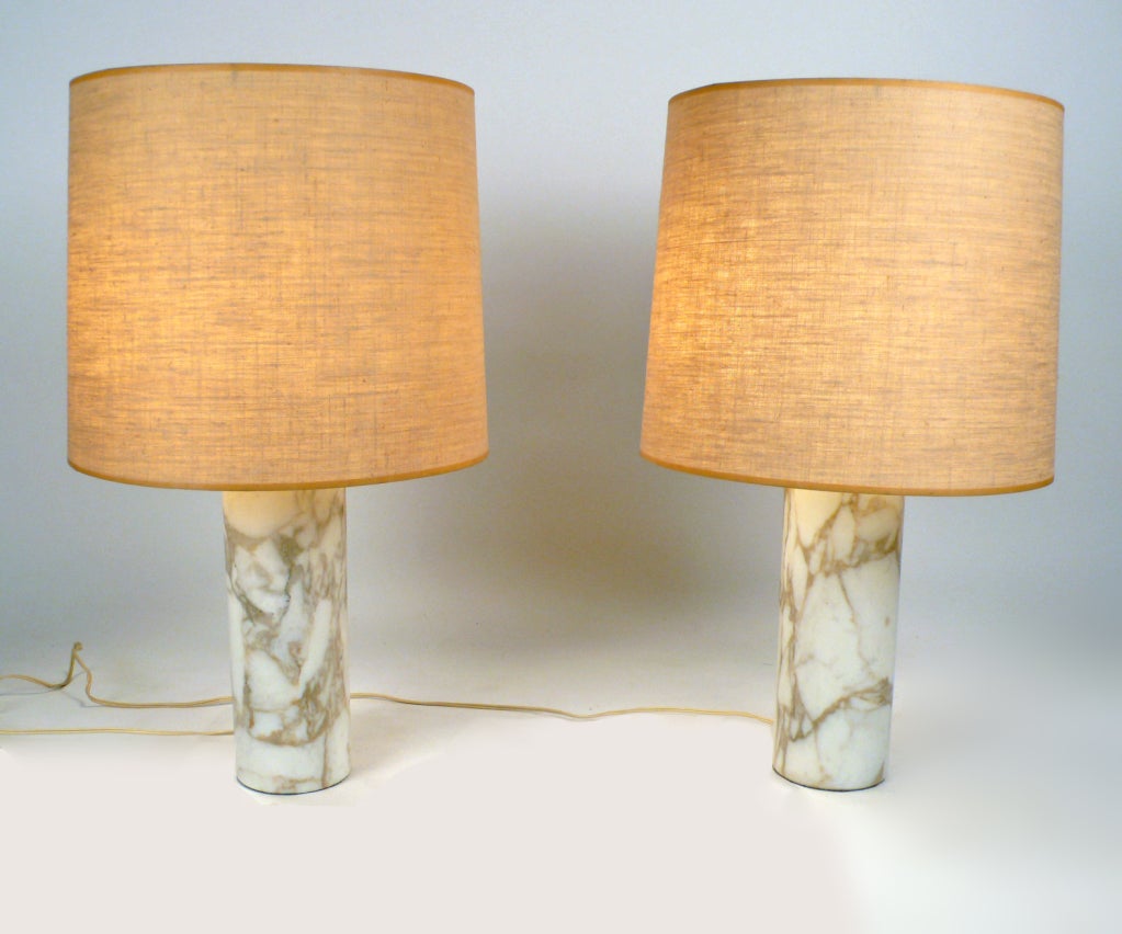 American Calcutta Marble Nessen Lamps