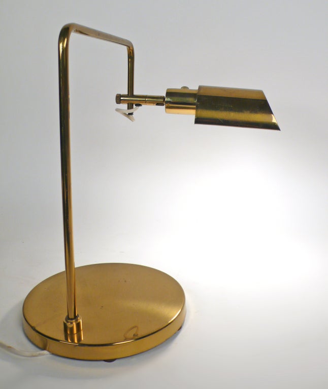Swing Arm Table Lamp with adjustable shade by Koch and Lowy . Very good original condition.