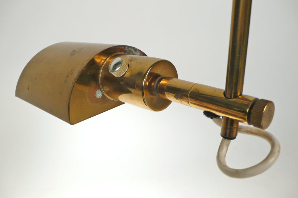 Brass  Swing Arm Table Lamp by Koch and Lowy For Sale