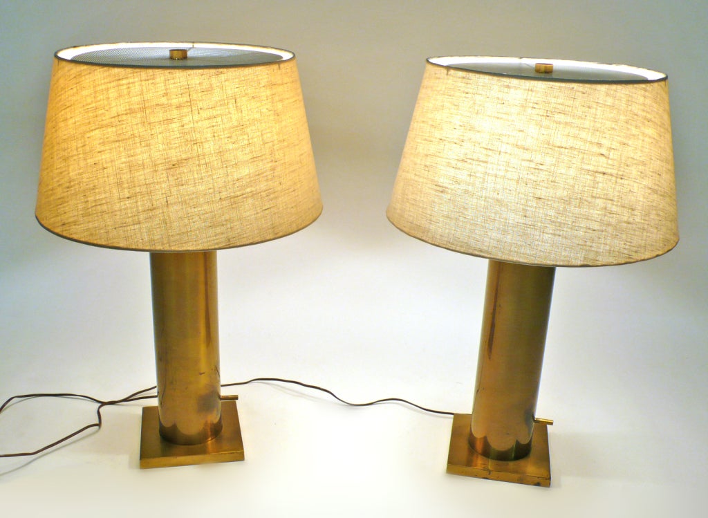 Matching Pair of Brass Table Lamps by Stiffel 1
