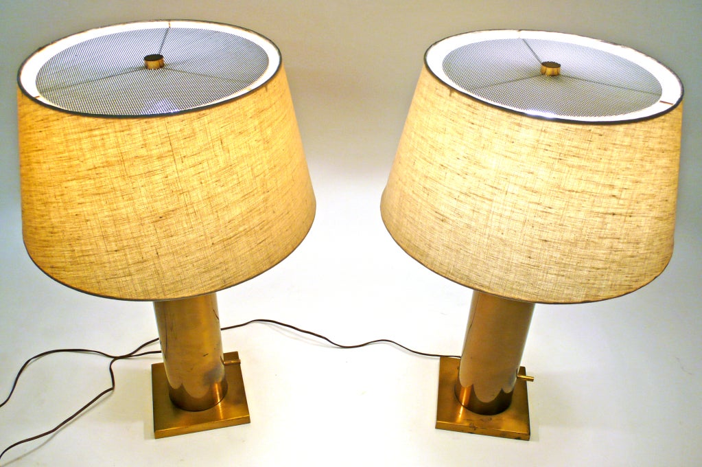 Matching Pair of Brass Table Lamps by Stiffel 2