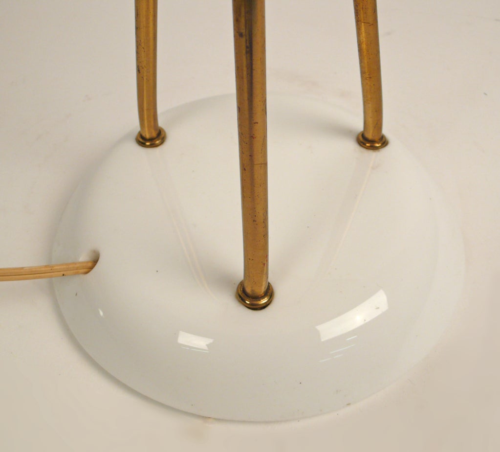 Brass Lightolier Vitrolite Lamp