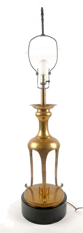 Asian Brass Lamp In Good Condition In Dallas, TX
